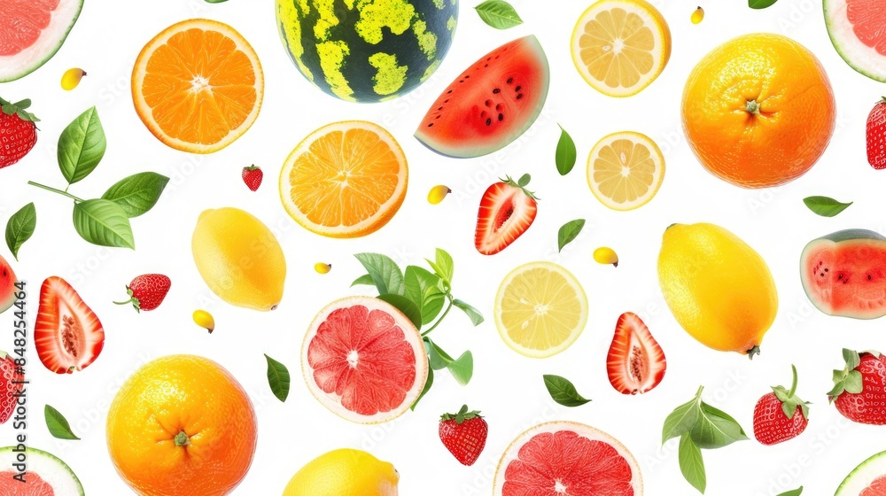 Naklejka premium Fresh Fruits Display