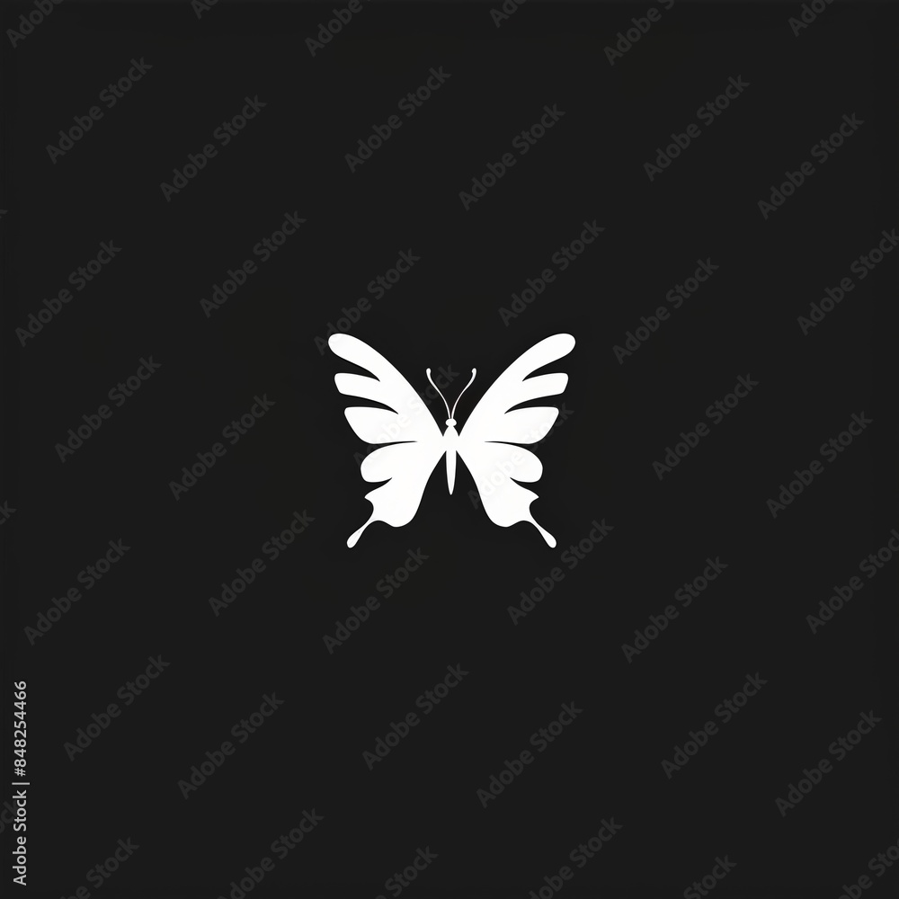 Solid silhouette shape of butterfly Solid silhouette shape of butterfly