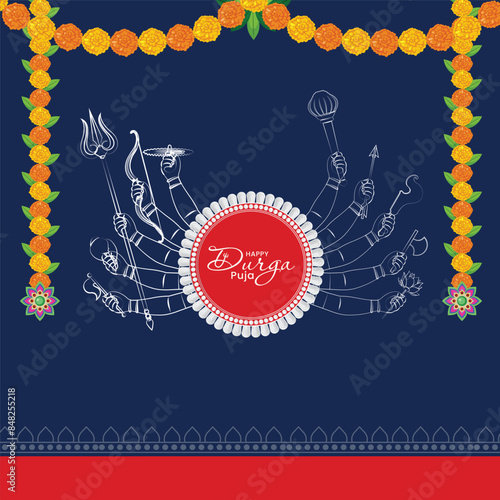 Navratri and Happy durga puja festival Poster photo