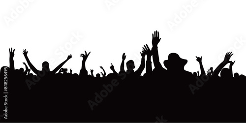 audience concert silhouette. people crowd in festival icon, sign and symbol.