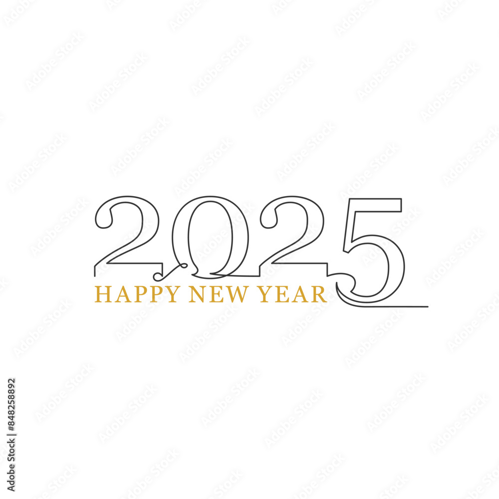 2025 New Year handwritten lettering. Continuous line drawing text for greeting card design. Vector illustration. 2025 New Year handwritten lettering. Continuous line drawing text for greeting card design. Vector illustration.