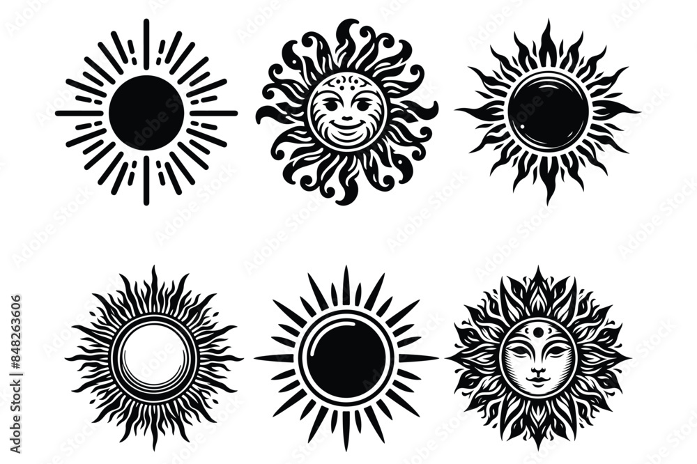 Sun silhotee vector illustration art Sun silhotee vector illustration art