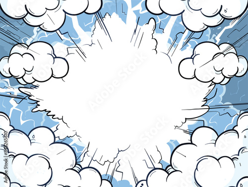 white background, An abstract background with comic book-style word balloons in various shapes and sizes., very simple and isolate in the style of animated illustrations, white background