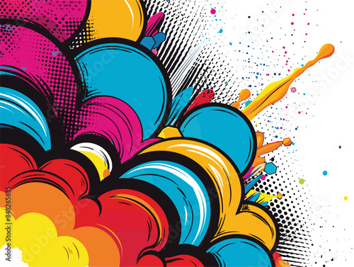 white background, An abstract background with vibrant, contrasting colors reminiscent of comic book art., very simple and isolate in the style of animated illustrations, white background