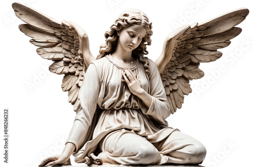 statue of angel isolated on transparent background, png file