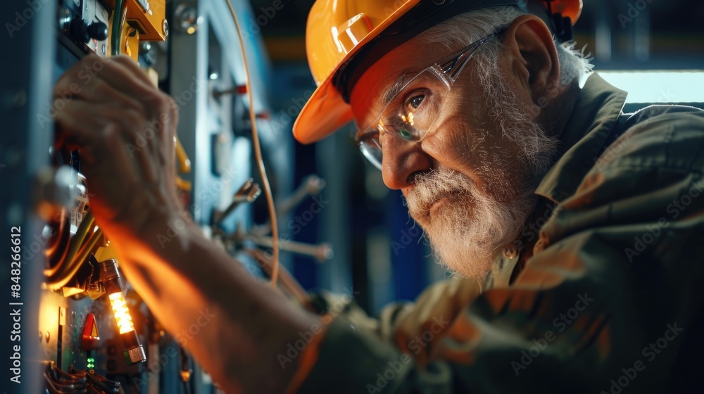 Man working on machinery Man working on machinery