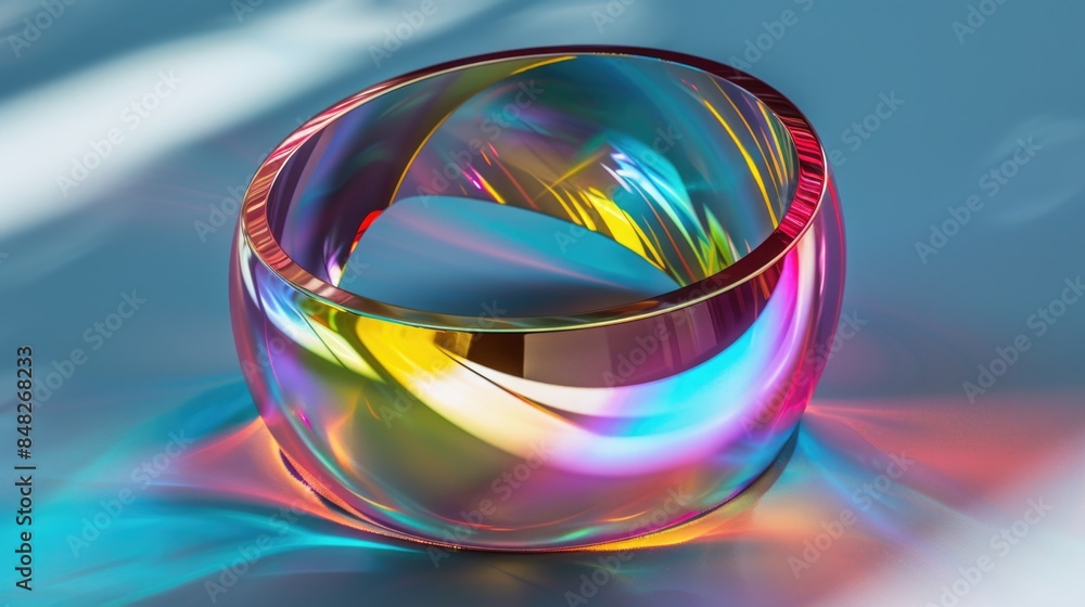 Glass object on table Glass object on table