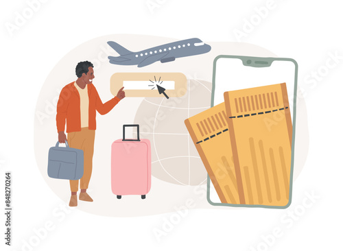 Buying tickets online isolated concept vector illustration.