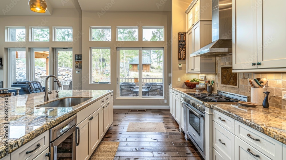 Kitchen with White Cabinets and Granite Countertops Kitchen with White Cabinets and Granite Countertops
