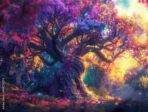 Tree in Colorful Forest