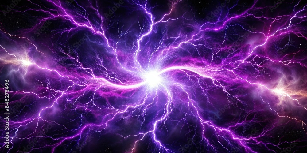 Dark Matter Lightning Art Abstract background with black and purple swirling colors