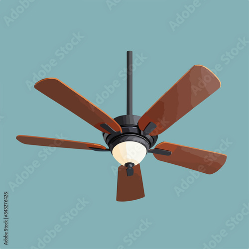 Contemporary ceiling fan with remote control