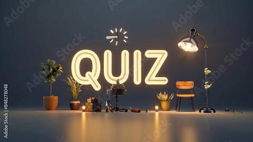 Quiz, test, exam, assessment. Quiz concept. Quiz time photo