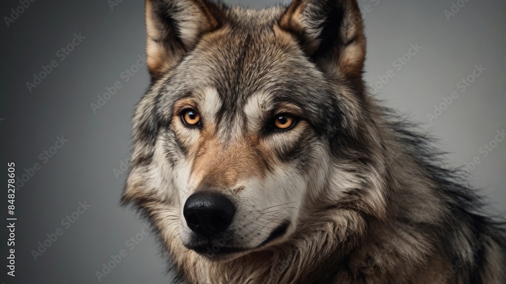 Fototapeta premium portrait of a wolf, closeup