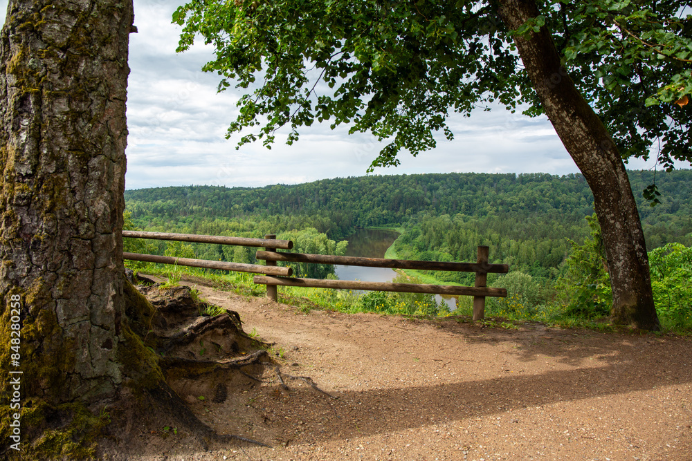 Scenery from Keizarskats view point in Sigulda shortly after rain in summer in June in Latvia Scenery from Keizarskats view point in Sigulda shortly after rain in summer in June in Latvia