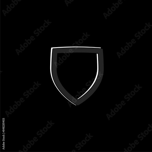 Shield symbols in flat style for web design 