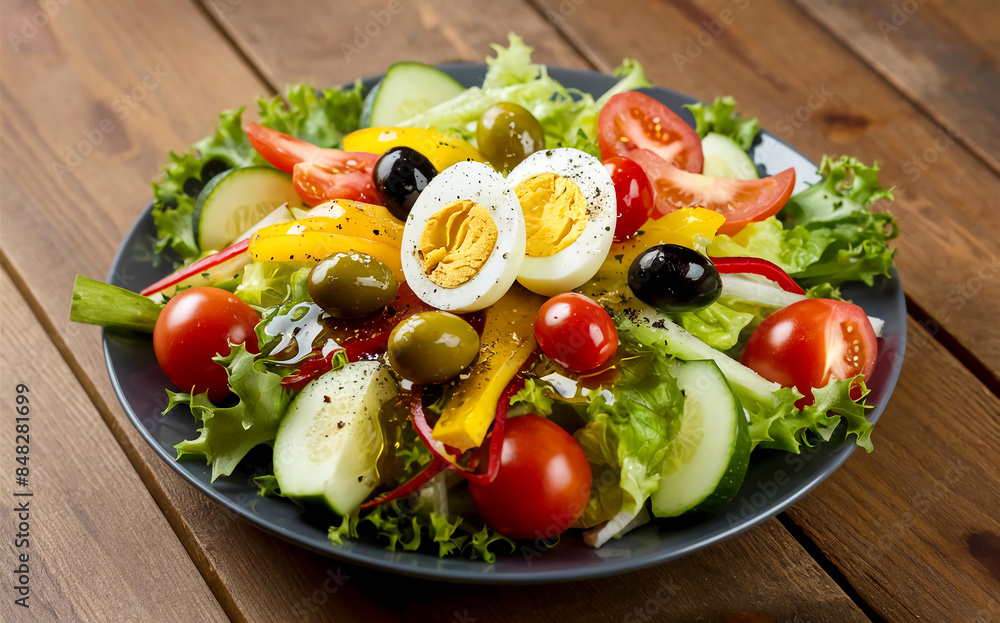 salad with cheese and olives salad with cheese and olives
