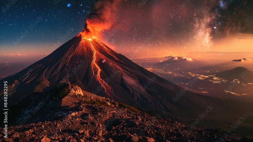 Volcano Eruption with Lava Volcano Eruption with Lava
