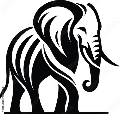 Wallpaper Mural  A vector silhouette image of a Elephant Torontodigital.ca