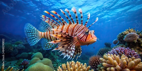 Colorful lion fish swimming in the Red Sea in Eilat, Israel, Red Sea, Eilat, Israel, lion fish, colorful photo