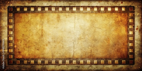 Vintage grungy film negative strip with vignette border effect , retro, analog, scratched, smudged, old, isolated, background, 8k