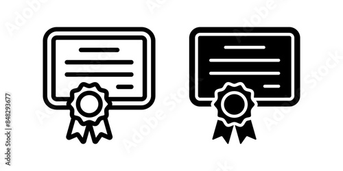 Certificate icon set. flat illustration of vector icon