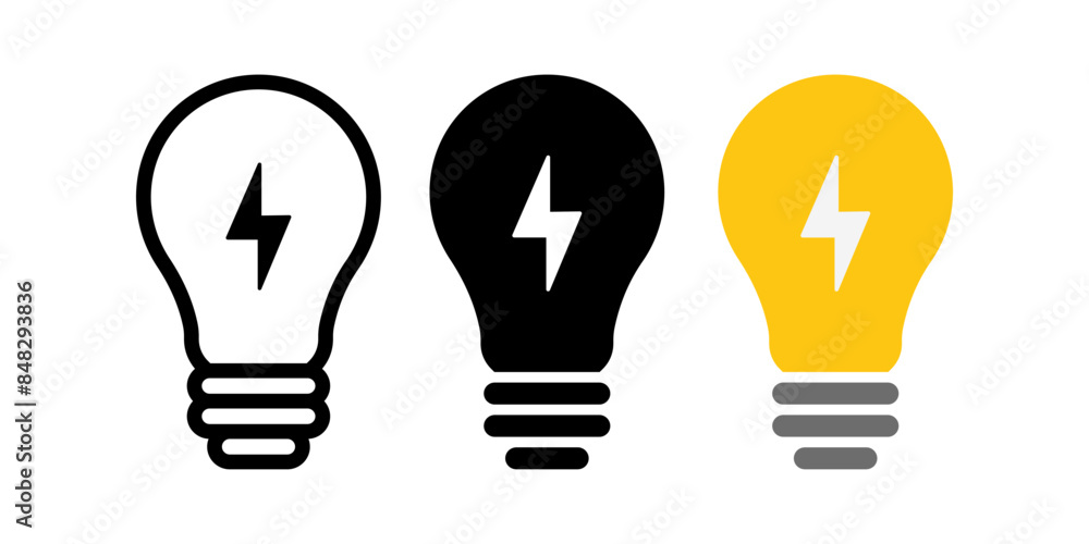 Light bulb icon set. flat illustration of vector icon Light bulb icon set. flat illustration of vector icon