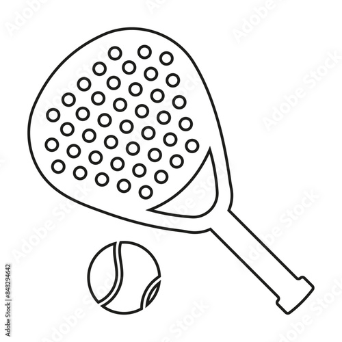 Paddle game, padel tenis line icon. Editable stroke. Vector illustration