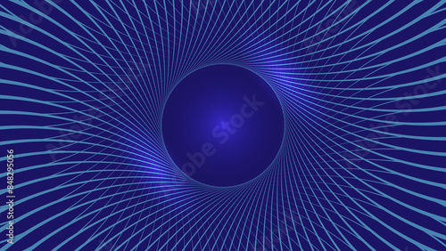 Abstract blue background with circle and spiral line effect  copy space  concepts  ideas