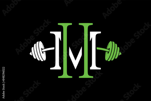 H, M, HM OR MH gym and fitness logo