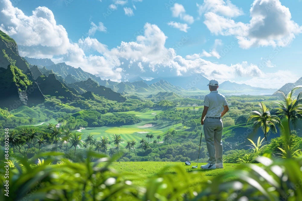 Fototapeta premium Golfing Paradise: A Breathtaking View