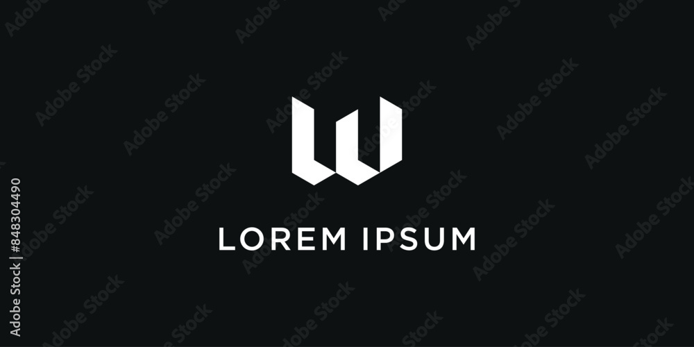 Letter W logo design with a unique line concept. Premium Vector Letter W logo design with a unique line concept. Premium Vector