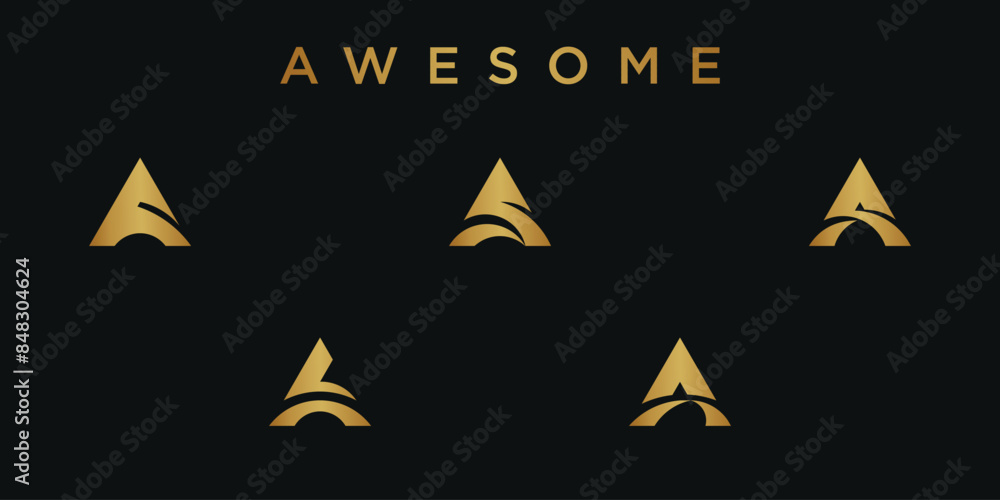 Set of letter A logo designs with creative concept. Premium Vector Set of letter A logo designs with creative concept. Premium Vector
