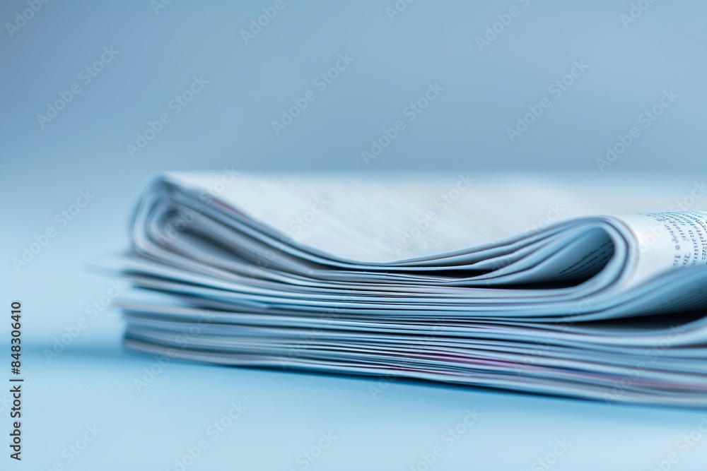 Global News Concept: Close-Up Panoramic View of Newspapers Global News Concept: Close-Up Panoramic View of Newspapers