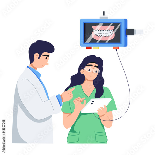 Here’s a flat illustration of dentist meeting 