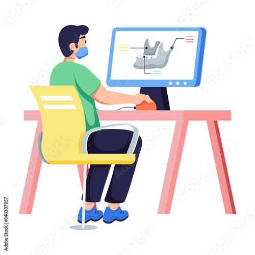 Ready to use flat illustration of orthopantomography