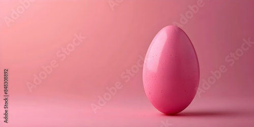 Pink egg with woman silhouette representing ovulation and growing follicles. Concept Anatomy, Reproductive Health, Menstrual Cycle, Ovulation, Female Fertility