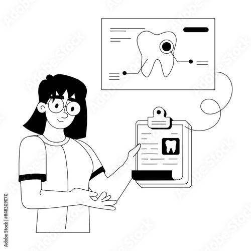 Check out this glyph illustration of dental report 