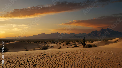 sunset in the desert