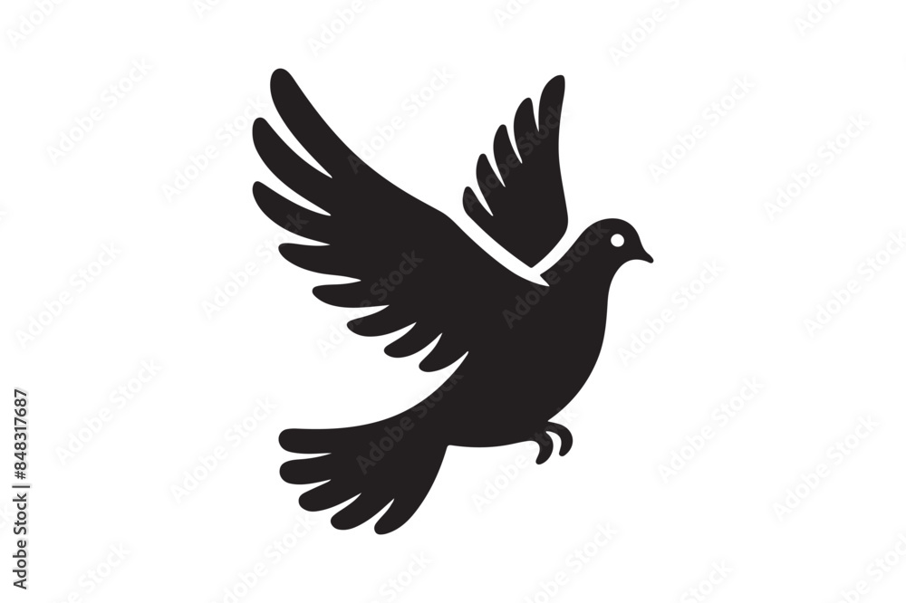 Dove silhouette vector illustration Dove silhouette vector illustration