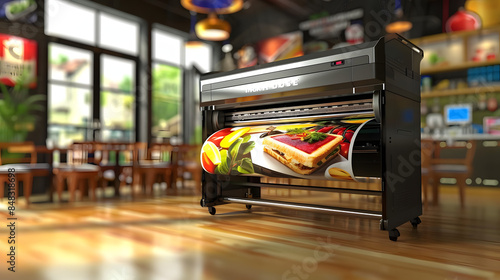 Plakat Professional large format printer on transparent background