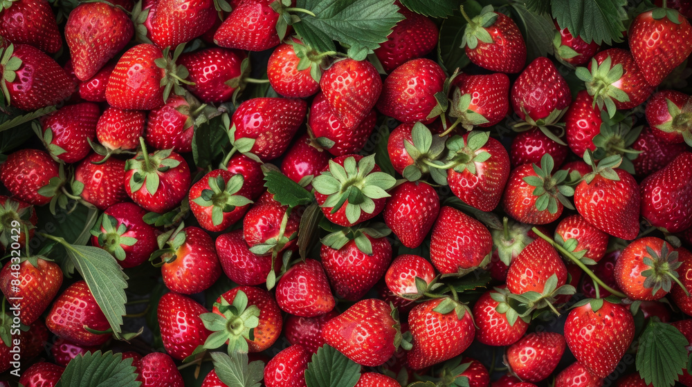 Fresh Ripe strawberries close-up. Food blogs, healthy eating and summer recipes concept. Fresh Ripe strawberries close-up. Food blogs, healthy eating and summer recipes concept.