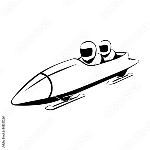 dynamic vector illustration of a luge racer in position, highlighting the speed and precision of the sport.