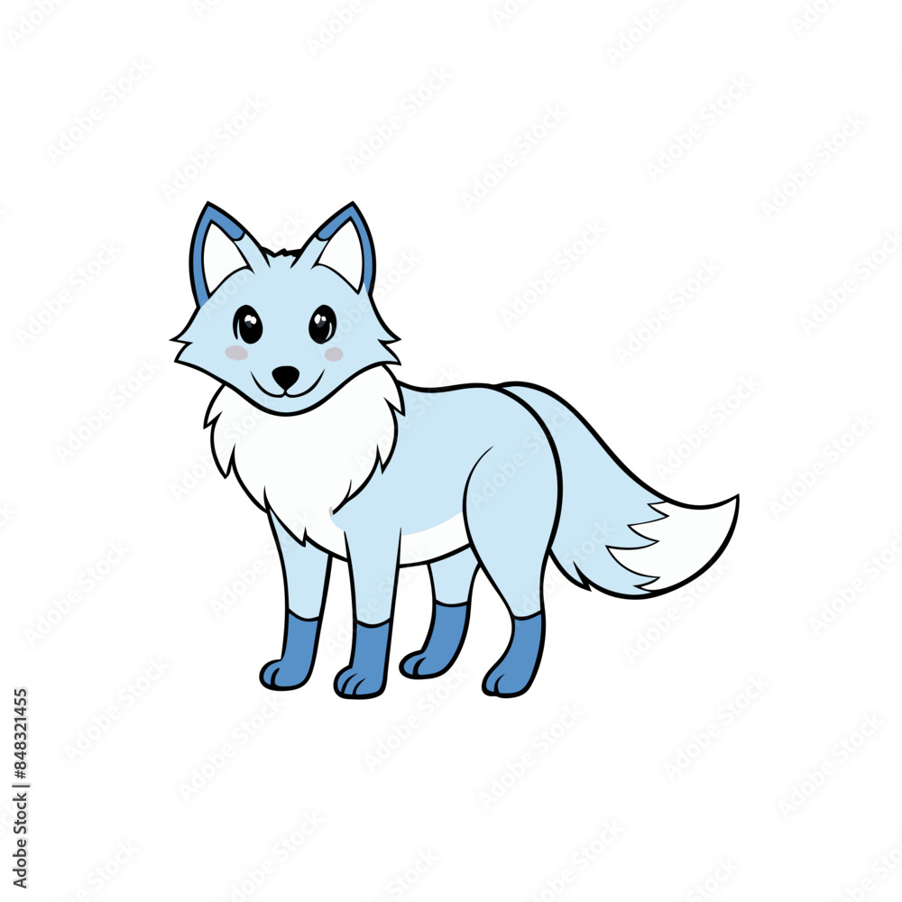 blue-colored fox with a distinct appearance. blue-colored fox with a distinct appearance.