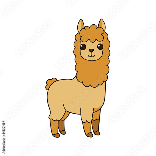  friendly alpaca, known for its soft wool.