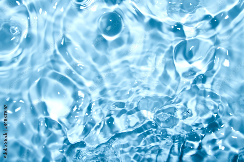 The surface of the water is clear, blue, soft and shiny. The surface of the water is clear, blue, soft and shiny.