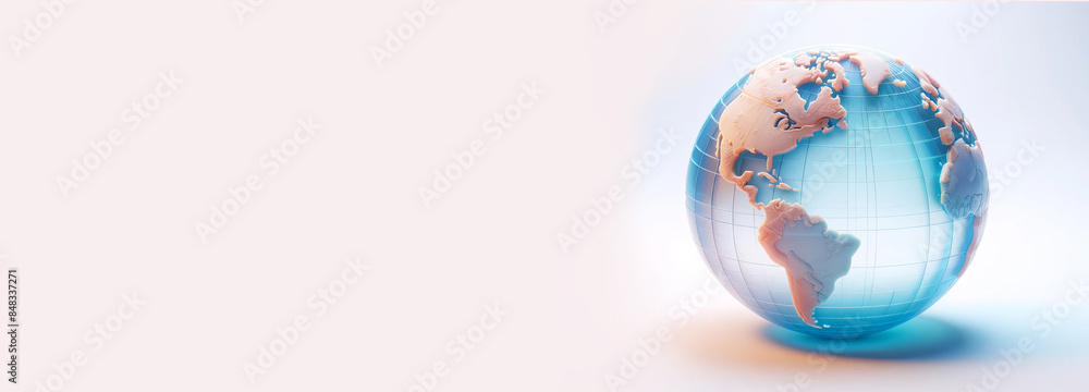 Stylized globe on a white background, representing global connectivity and environmental awareness. Concept: global, environment. Ideal for sustainability campaigns, global marketing, educational Stylized globe on a white background, representing global connectivity and environmental awareness. Concept: global, environment. Ideal for sustainability campaigns, global marketing, educational