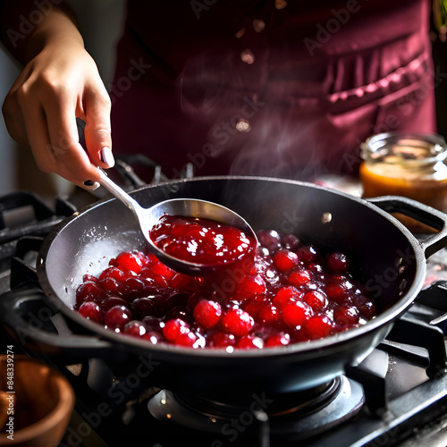 jam making from cherry photo