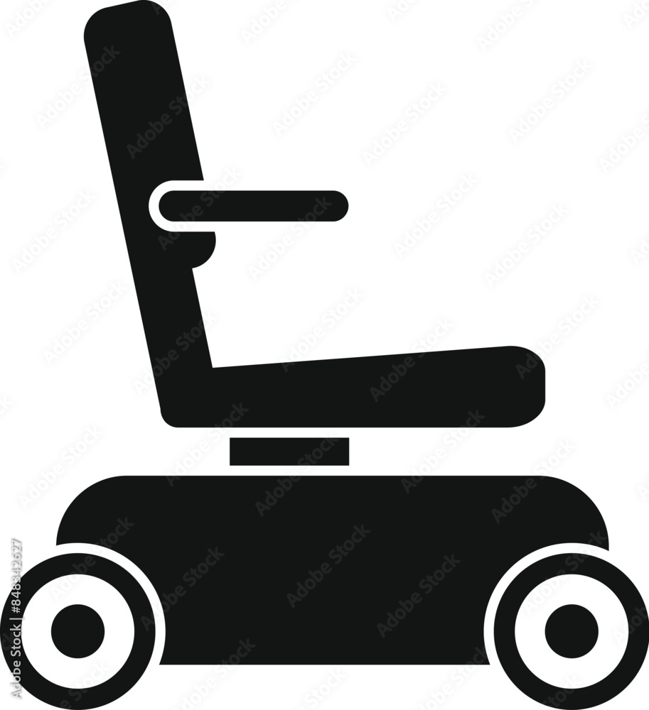 Black silhouette of an electric wheelchair, highlighting its role in enhancing mobility Black silhouette of an electric wheelchair, highlighting its role in enhancing mobility