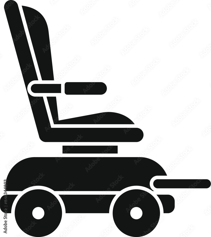 Side view of an electric wheelchair, highlighting its role in enhancing mobility and independence for individuals with disabilities Side view of an electric wheelchair, highlighting its role in enhancing mobility and independence for individuals with disabilities